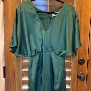 UO Satin Surplice Romper